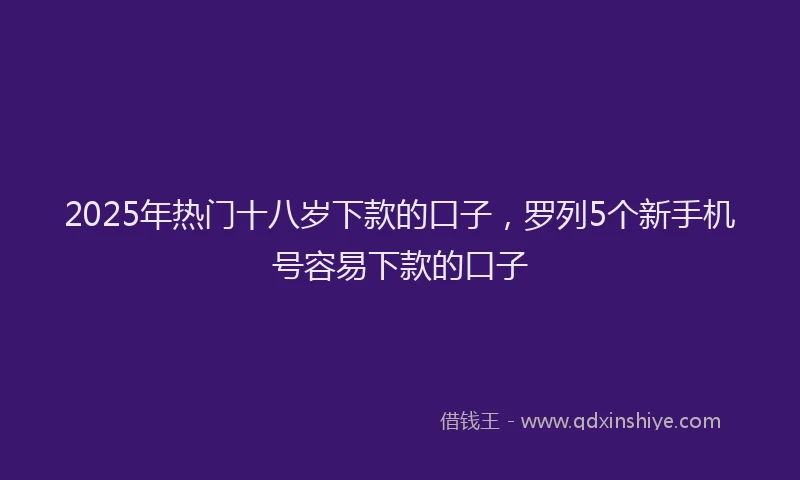 2025年热门十八岁下款的口子，罗列5个新手机号容易下款的口子