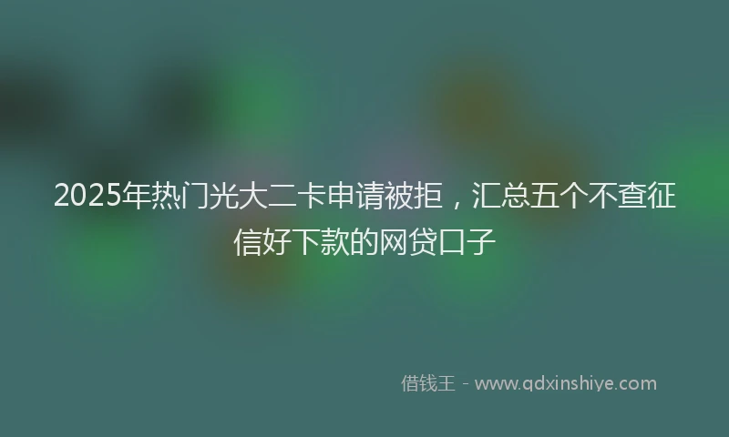 2025年热门光大二卡申请被拒，汇总五个不查征信好下款的网贷口子