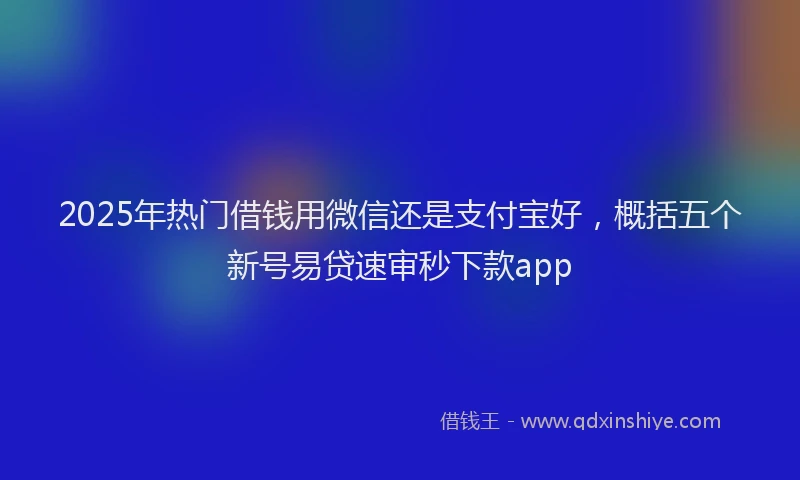 2025年热门借钱用微信还是支付宝好，概括五个新号易贷速审秒下款app