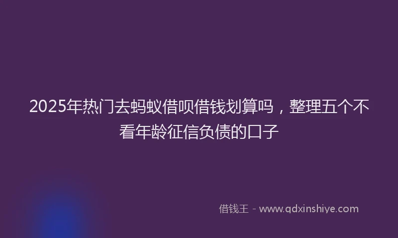 2025年热门去蚂蚁借呗借钱划算吗，整理五个不看年龄征信负债的口子