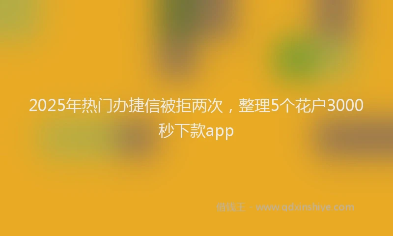 2025年热门办捷信被拒两次，整理5个花户3000秒下款app