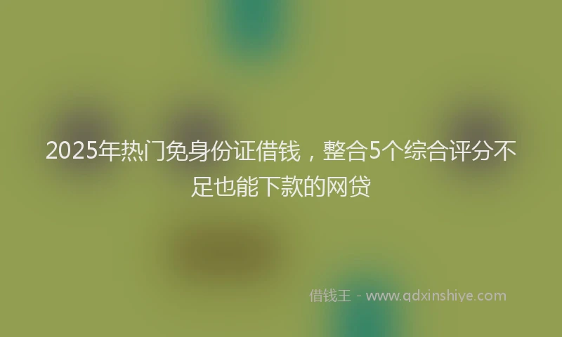2025年热门免身份证借钱，整合5个综合评分不足也能下款的网贷