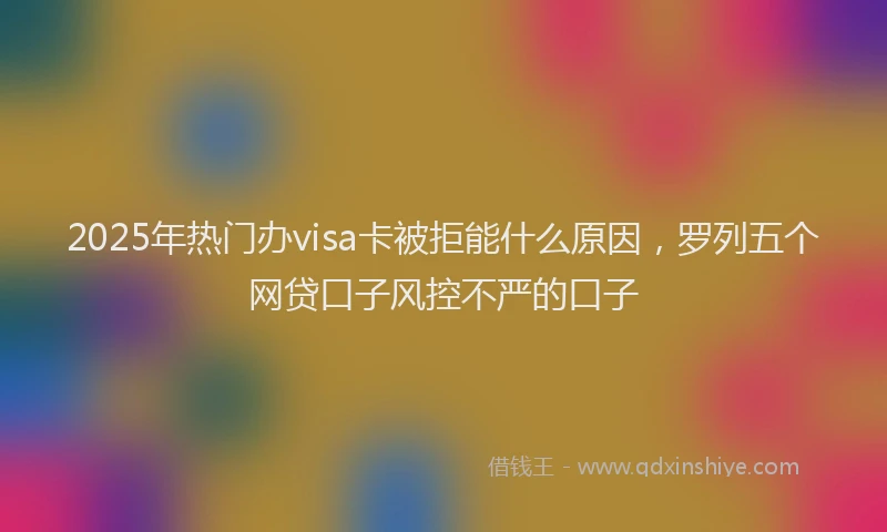 2025年热门办visa卡被拒能什么原因，罗列五个网贷口子风控不严的口子