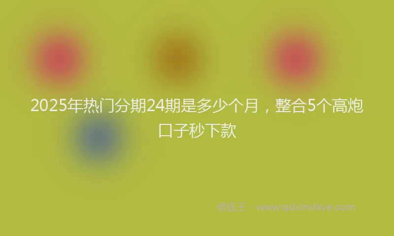 2025年热门分期24期是多少个月，整合5个高炮口子秒下款