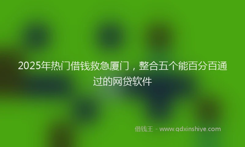 2025年热门借钱救急厦门，整合五个能百分百通过的网贷软件