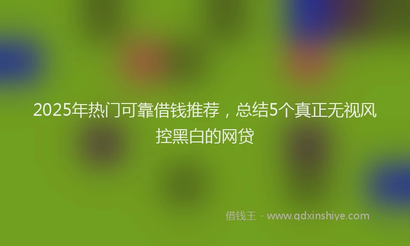2025年热门可靠借钱推荐，总结5个真正无视风控黑白的网贷