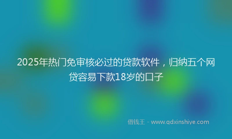 2025年热门免审核必过的贷款软件，归纳五个网贷容易下款18岁的口子