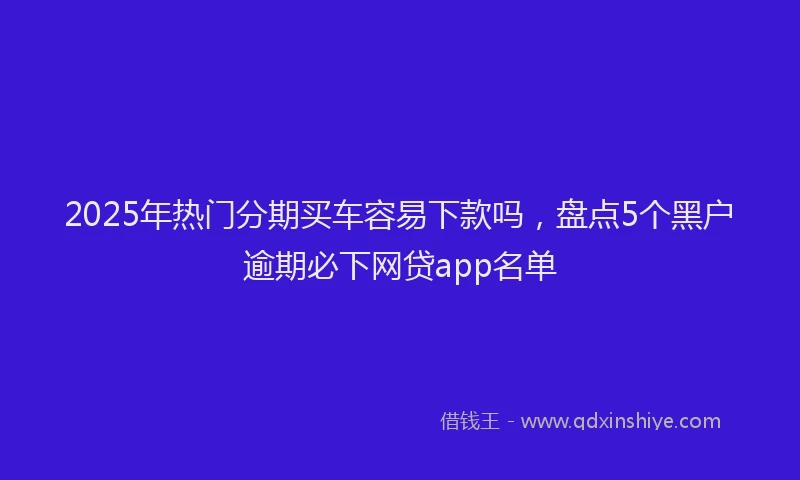 2025年热门分期买车容易下款吗，盘点5个黑户逾期必下网贷app名单