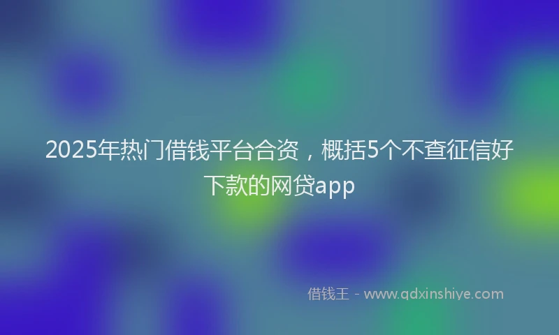 2025年热门借钱平台合资，概括5个不查征信好下款的网贷app