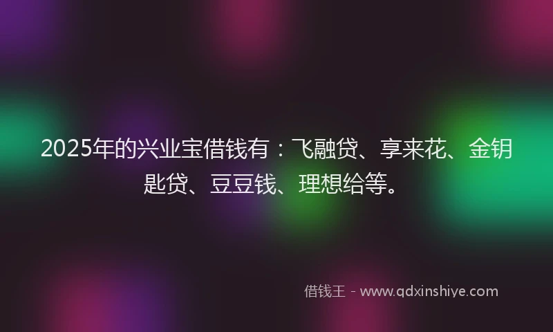 2025年的兴业宝借钱有：飞融贷、享来花、金钥匙贷、豆豆钱、理想给等。