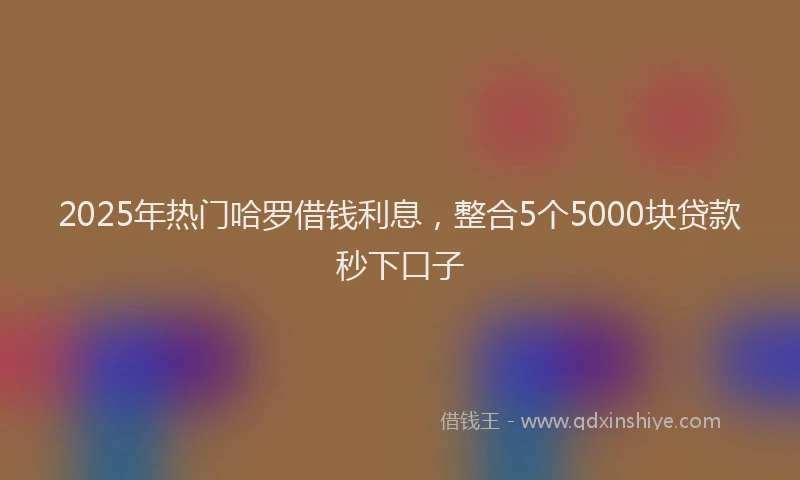 2025年热门哈罗借钱利息，整合5个5000块贷款秒下口子