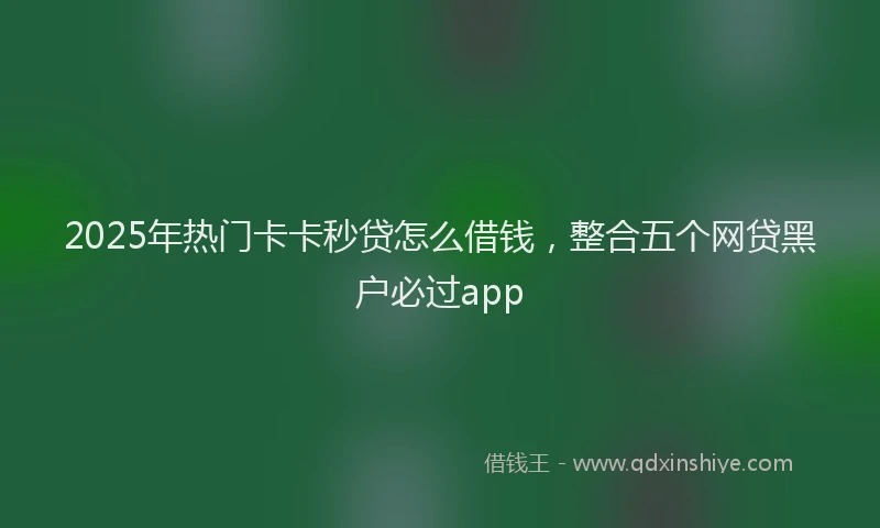 2025年热门卡卡秒贷怎么借钱，整合五个网贷黑户必过app
