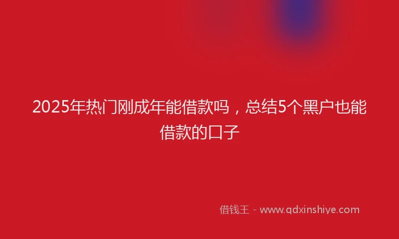 2025年热门刚成年能借款吗，总结5个黑户也能借款的口子
