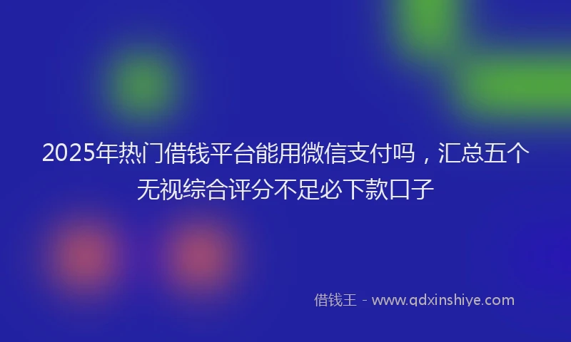 2025年热门借钱平台能用微信支付吗，汇总五个无视综合评分不足必下款口子