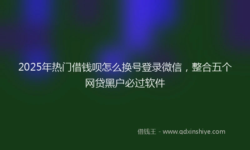 2025年热门借钱呗怎么换号登录微信，整合五个网贷黑户必过软件
