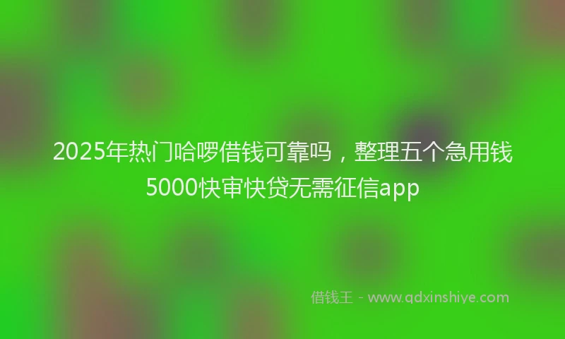 2025年热门哈啰借钱可靠吗，整理五个急用钱5000快审快贷无需征信app