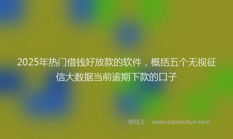 2025年热门借钱好放款的软件，概括五个无视征信大数据当前逾期下款的口子