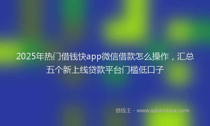 2025年热门借钱快app微信借款怎么操作，汇总五个新上线贷款平台门槛低口子