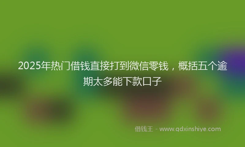 2025年热门借钱直接打到微信零钱，概括五个逾期太多能下款口子