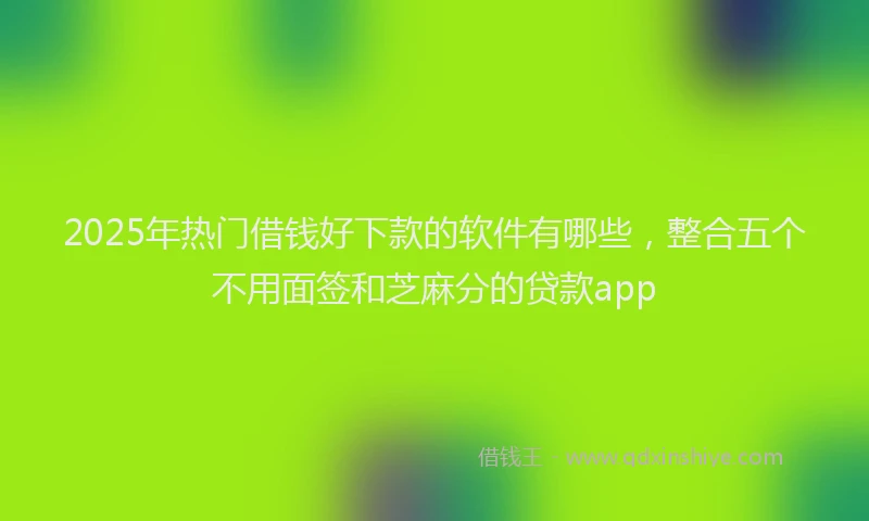 2025年热门借钱好下款的软件有哪些，整合五个不用面签和芝麻分的贷款app