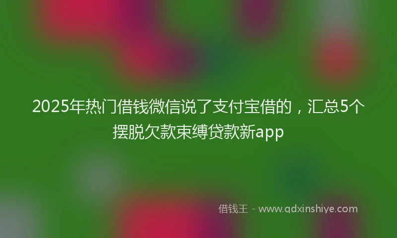 2025年热门借钱微信说了支付宝借的，汇总5个摆脱欠款束缚贷款新app
