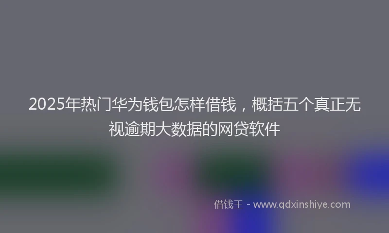2025年热门华为钱包怎样借钱，概括五个真正无视逾期大数据的网贷软件