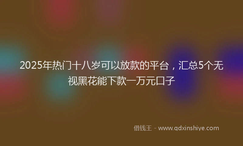 2025年热门十八岁可以放款的平台，汇总5个无视黑花能下款一万元口子