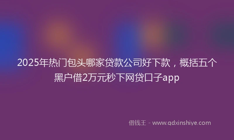 2025年热门包头哪家贷款公司好下款，概括五个黑户借2万元秒下网贷口子app