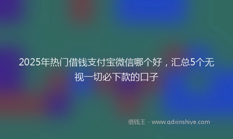 2025年热门借钱支付宝微信哪个好，汇总5个无视一切必下款的口子