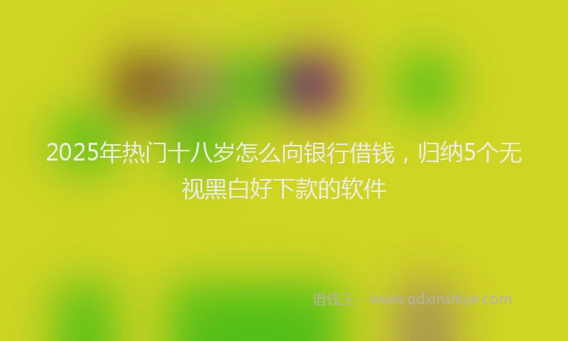 2025年热门十八岁怎么向银行借钱，归纳5个无视黑白好下款的软件