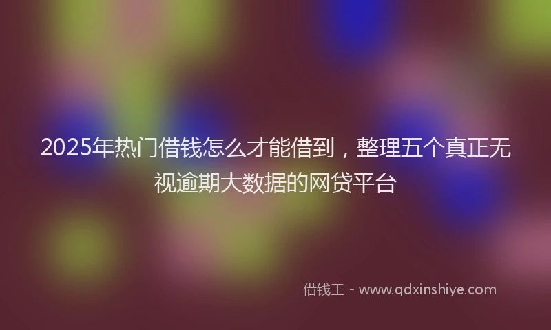 2025年热门借钱怎么才能借到，整理五个真正无视逾期大数据的网贷平台