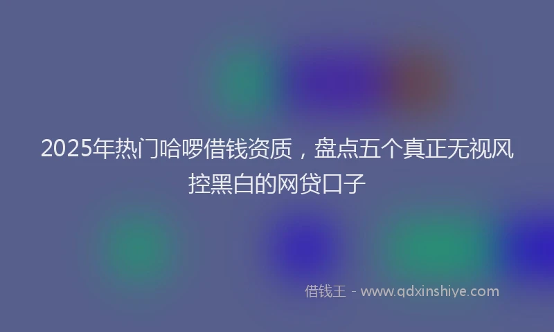 2025年热门哈啰借钱资质，盘点五个真正无视风控黑白的网贷口子
