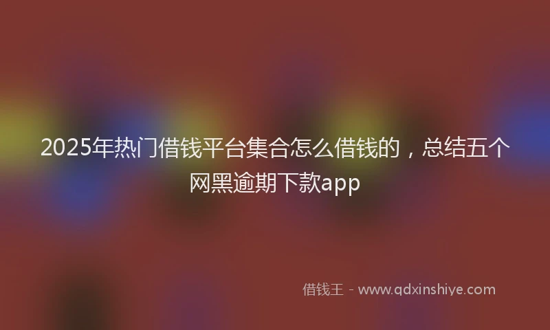 2025年热门借钱平台集合怎么借钱的，总结五个网黑逾期下款app