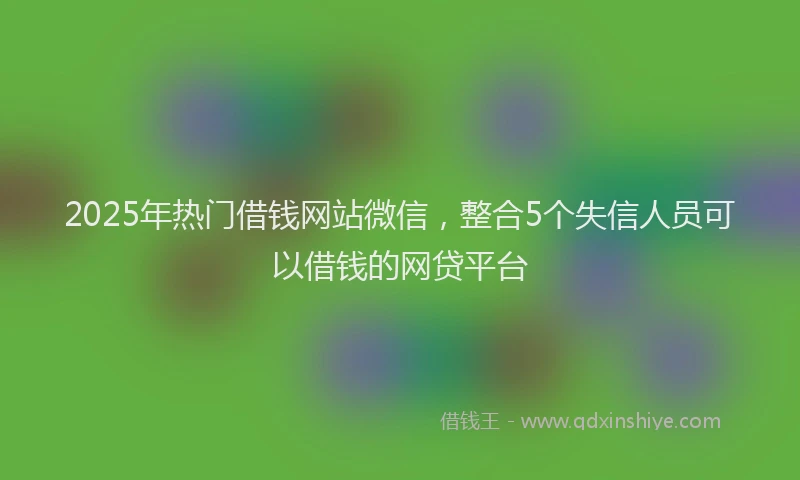 2025年热门借钱网站微信，整合5个失信人员可以借钱的网贷平台
