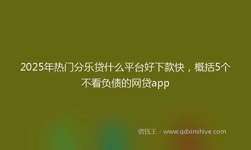 2025年热门分乐贷什么平台好下款快，概括5个不看负债的网贷app