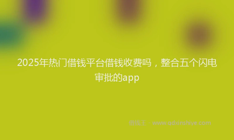 2025年热门借钱平台借钱收费吗，整合五个闪电审批的app