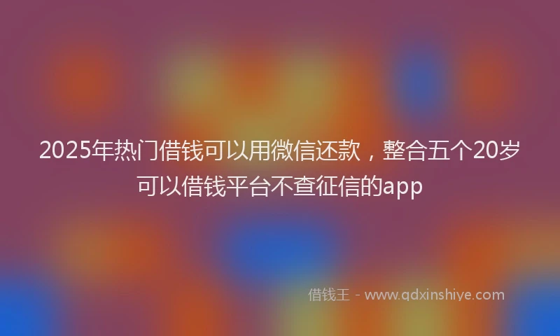 2025年热门借钱可以用微信还款，整合五个20岁可以借钱平台不查征信的app