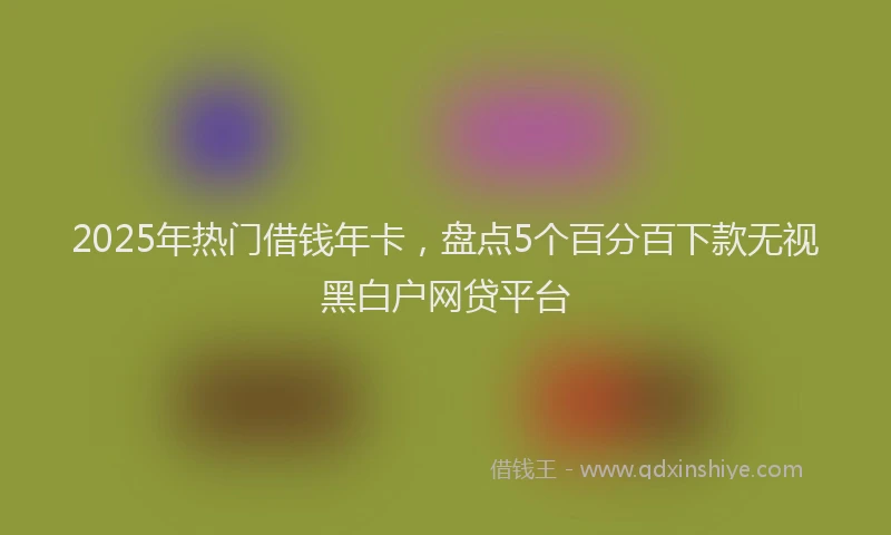 2025年热门借钱年卡，盘点5个百分百下款无视黑白户网贷平台