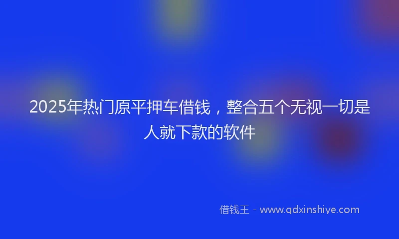 2025年热门原平押车借钱，整合五个无视一切是人就下款的软件