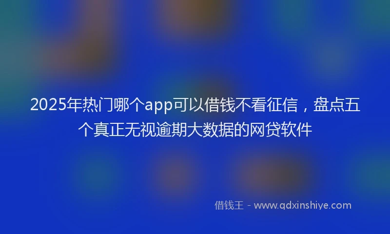 2025年热门哪个app可以借钱不看征信，盘点五个真正无视逾期大数据的网贷软件