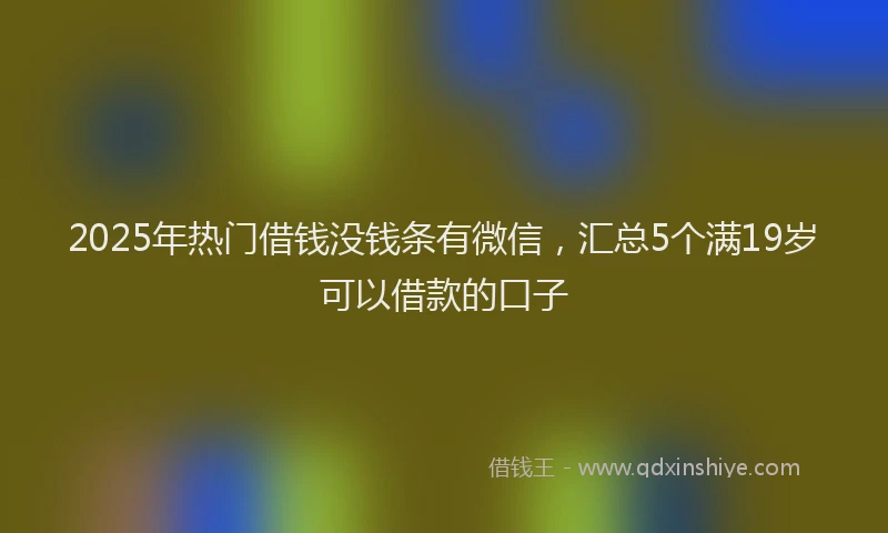 2025年热门借钱没钱条有微信，汇总5个满19岁可以借款的口子