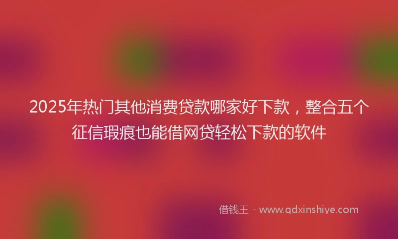 2025年热门其他消费贷款哪家好下款，整合五个征信瑕疵也能借网贷轻松下款的软件