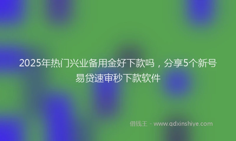 2025年热门兴业备用金好下款吗，分享5个新号易贷速审秒下款软件