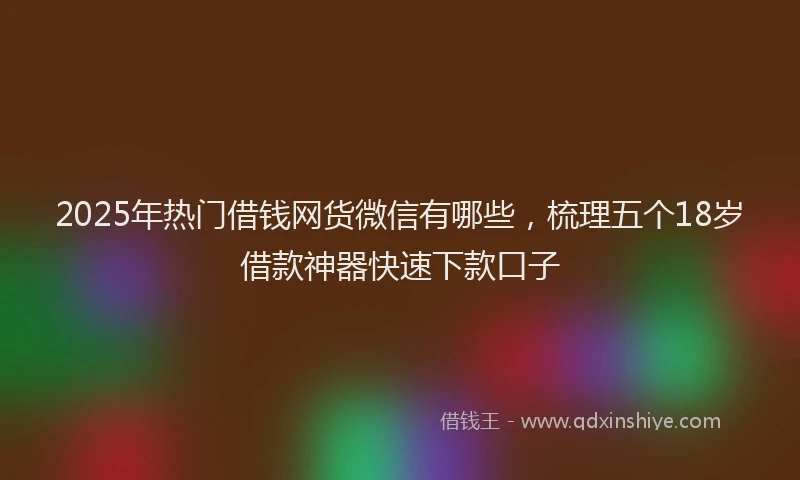 2025年热门借钱网货微信有哪些，梳理五个18岁借款神器快速下款口子