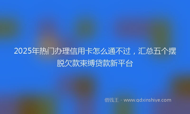 2025年热门办理信用卡怎么通不过，汇总五个摆脱欠款束缚贷款新平台