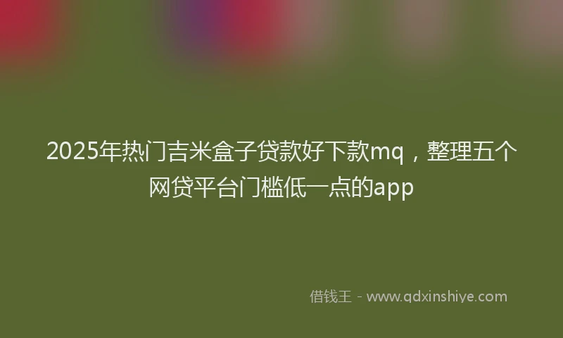 2025年热门吉米盒子贷款好下款mq，整理五个网贷平台门槛低一点的app