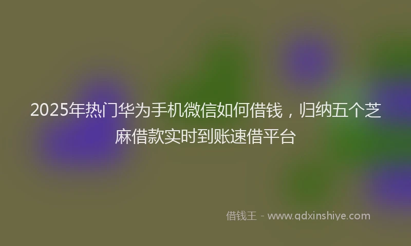 2025年热门华为手机微信如何借钱，归纳五个芝麻借款实时到账速借平台