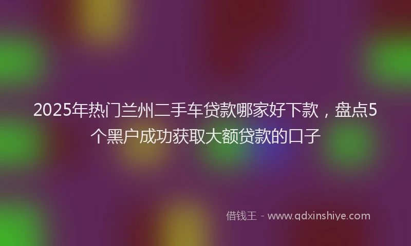 2025年热门兰州二手车贷款哪家好下款，盘点5个黑户成功获取大额贷款的口子