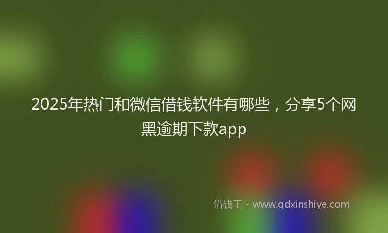 2025年热门和微信借钱软件有哪些，分享5个网黑逾期下款app