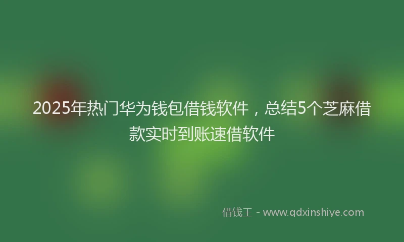 2025年热门华为钱包借钱软件，总结5个芝麻借款实时到账速借软件